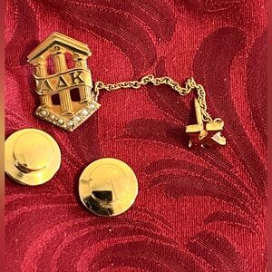 Ultra Rare Vintage 10K Gold Alpha Delta Kappa Sorority Pin 5.72g Safety Chain